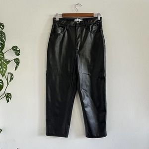 Abercrombie & Fitch Faux Leather Ankle Straight Ultra High Rise Pants Size 10s